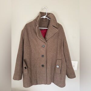 Calvin Klein Vintage Classic Brown Wool Blend Women's Coat